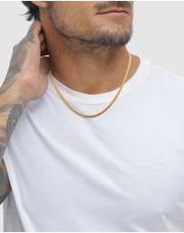 Kuzzoi - ICONIC EXCLUSIVE - Necklace Solid Basic Trend Modern 925 Sterling Silver Gold Plated