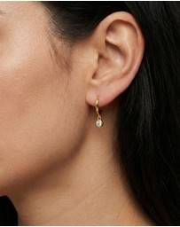 HOUSE OF SLANI - Dainty Maliyah Charm Huggie Hoops