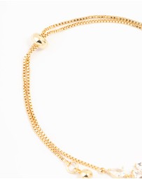 Lovisa - Gold Plated Cubic Zirconia Butterfly & Flower Toggle Bracelet