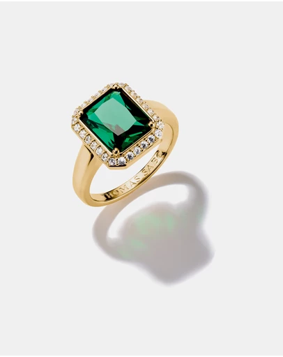 THOMAS SABO - THOMAS SABO Ring with Green Octagon Stone