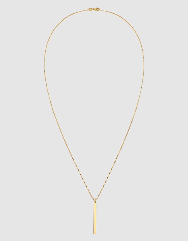 Elli Jewelry - Vertical Bar Pendant Necklace in Gold-Plated 925 Silver