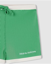 Zulu & Zephyr Mini - Mini Stripe Rib Surf Shorts - Kids-Teens