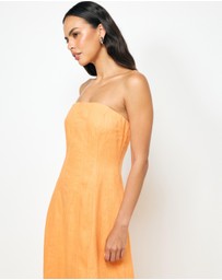 AERE - Blake Strapless Panelled Midi Dress