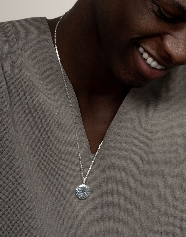 Dower & Hall - Men's One World Talisman Necklace In Sterling Silver