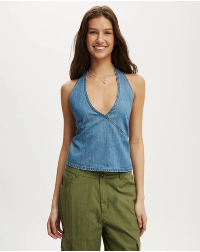 Cotton On - Avery Wrap Denim Top