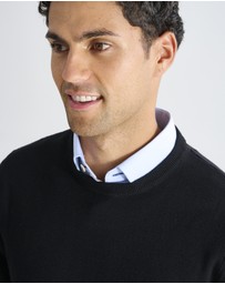3 Wise Men - 3 Wise Men Driver Crew Neck Merino Knit - Black