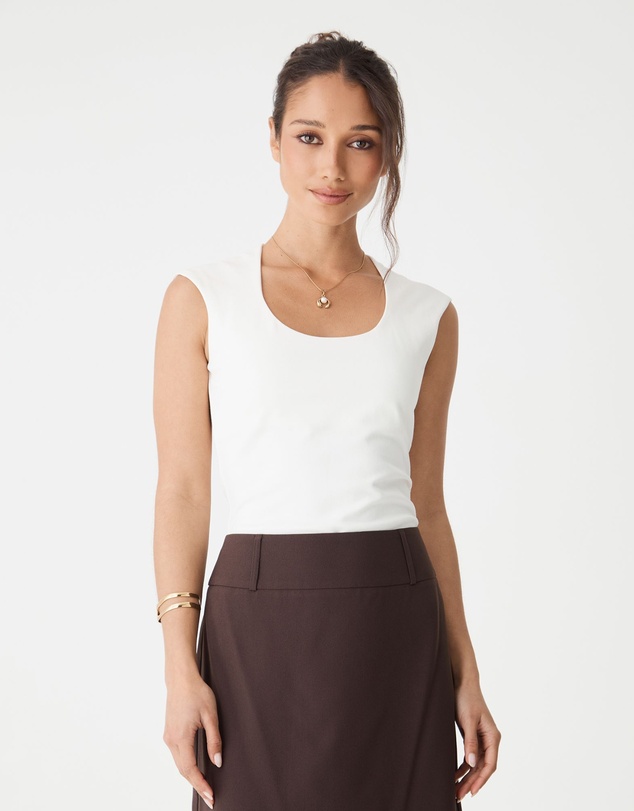 Forcast - Soho Rounded Square Neck Top