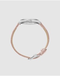 Maxum - Sydney - White Dial, Silver Tone Case & Blush Leather Band