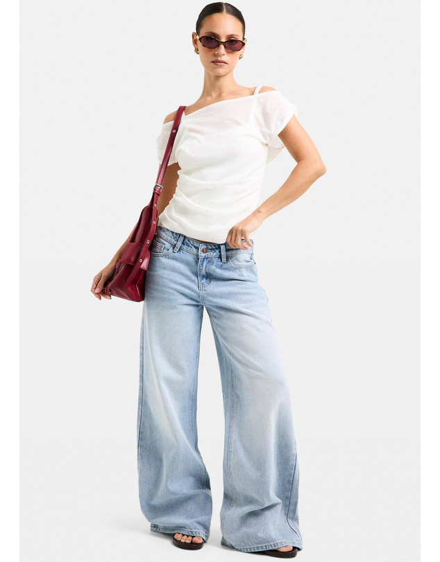 Neon Hart - Cindy Low Wide Denim Jeans