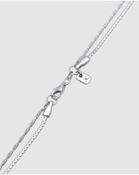 Kuzzoi - ICONIC EXCLUSIVE - Necklace Layer Cross Cord Chain in 925 Sterling Silver