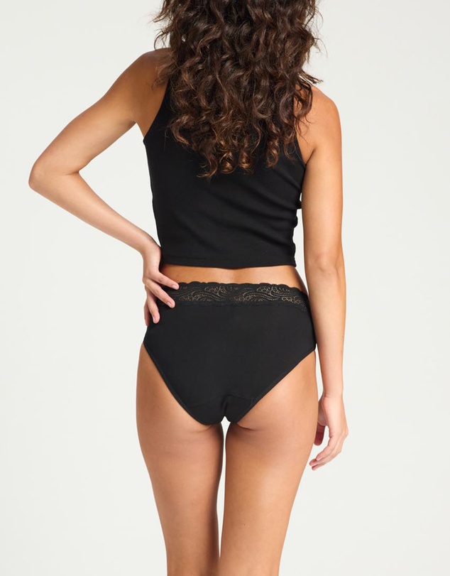 Modibodi - Sensual Period Hi Waist Bikini Moderate Absorbency Black
