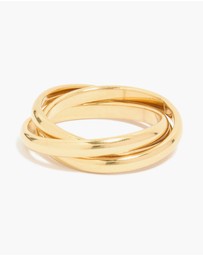 Lovisa - Waterproof Gold Plated Stainless Steel Locked Trio Band Layered Ring