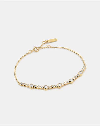Ania Haie - Gold Alternating Bezel-Set Bracelet