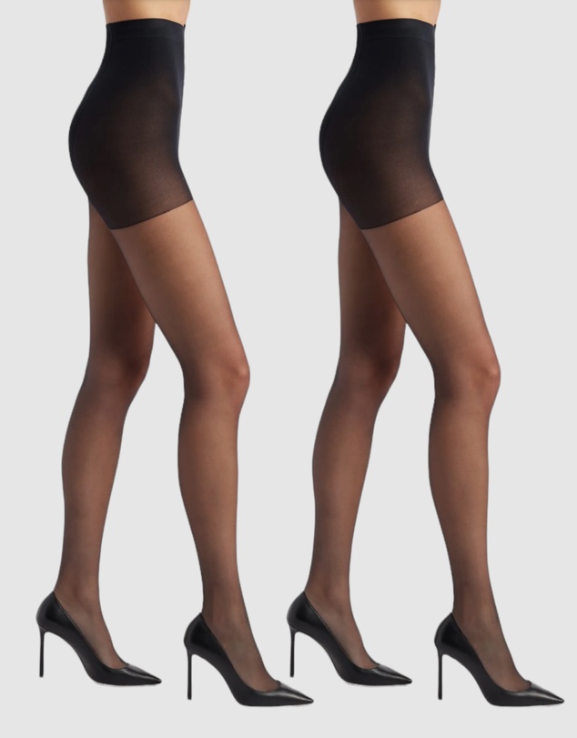 High Heel Jungle - Sheer Magic Ultra Sheer Tear Resistant Tights - Black - 2 Pack - Medium/ Large/ Tall