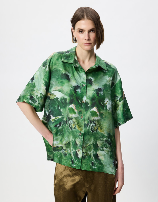 The Social Outfit - Silk Kai Shirt - Verdant