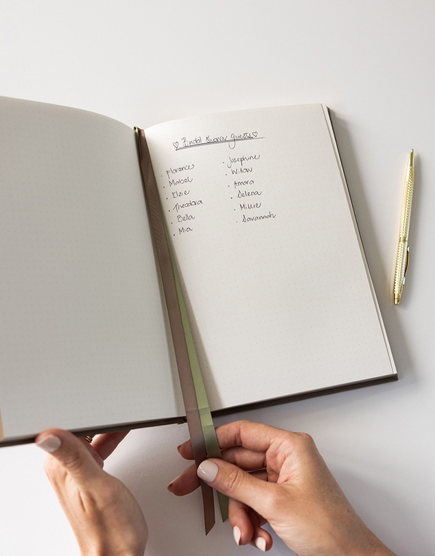 Bespoke Letterpress - Linen Bound Journal - Saltmarsh Green (Bullet Journal)