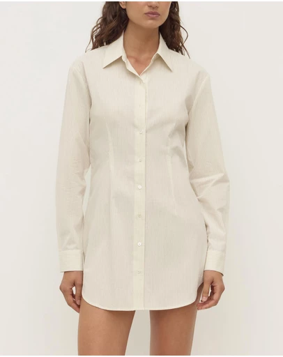 Assembly Label - Marina Stripe Long Sleeve Shirt Dress