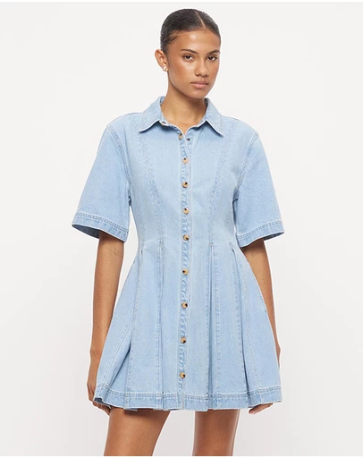MON RENN - Hallie Denim Shirt Dress