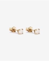 Michael Hill - Round Australian Opal Birthstone Stud Earrings in 10kt Yellow Gold