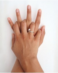 HOUSE OF SLANI - Open Silver Celine Band Ring