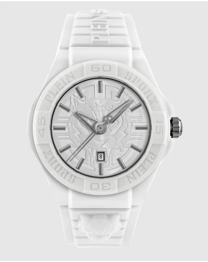 Plein Sport - Plein Fearless 46mm White Dial and White Silicone strap