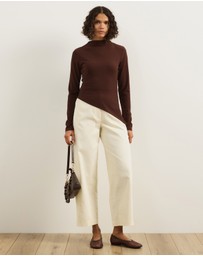 Atmos&Here - Long Sleeve Boat Neck Jersey Top