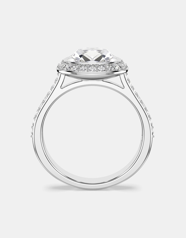 Swarovski - Una:Ring Cushion Halo Cry/Rhs