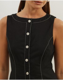 Atmos&Here - Cara Contrast Bind Midi Dress
