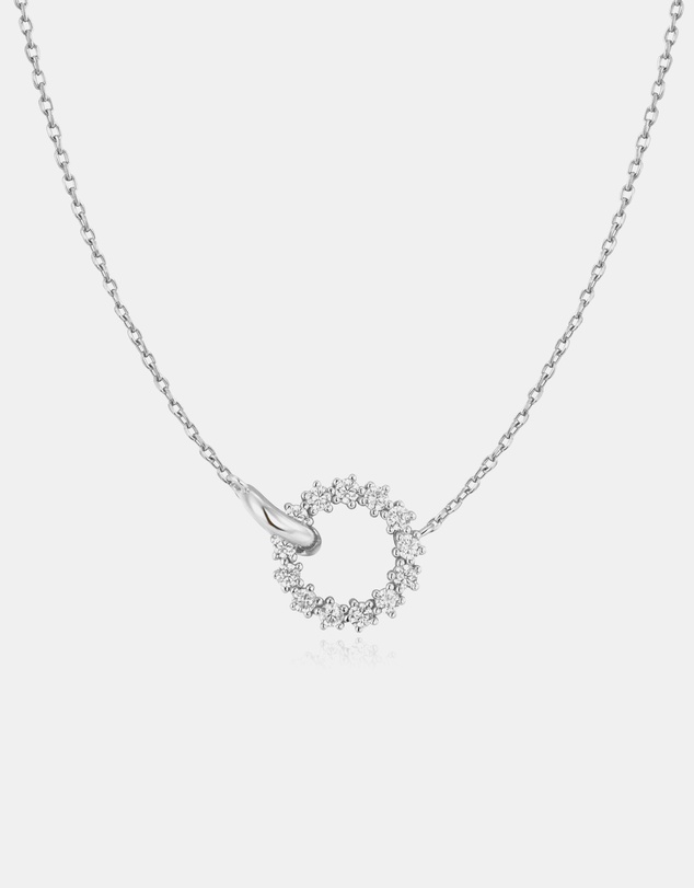 Ania Haie - Silver Interlinked Circles Pave Necklace