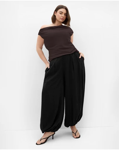 City Chic - Plus size Stassi Off Shoulder Top - espresso