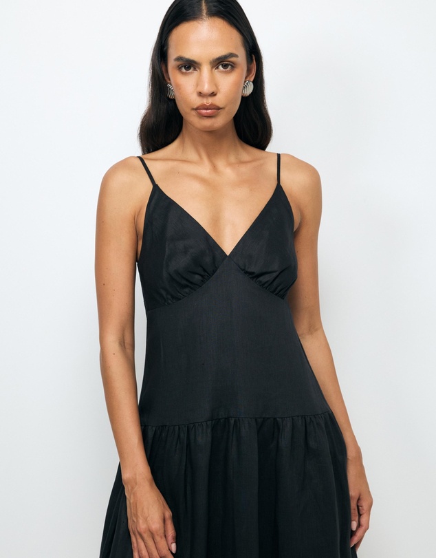 Revibe - Repaired AERE Bree V Neck Linen Maxi Dress - AU 10