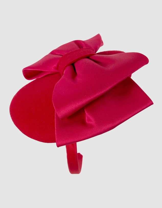 Max Alexander - Felt Red Winter Pillbox Fascinator with Bow