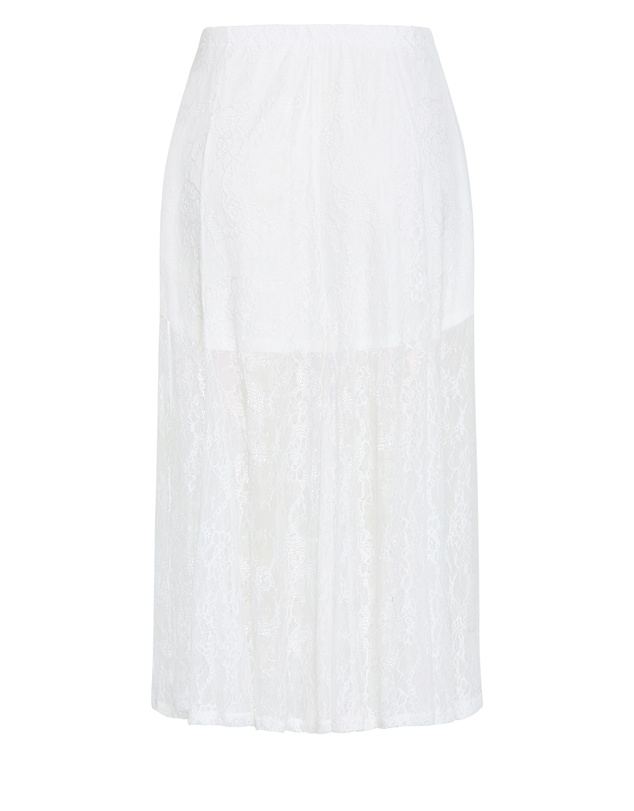City Chic - Plus size Lacey Maxi Skirt - ivory