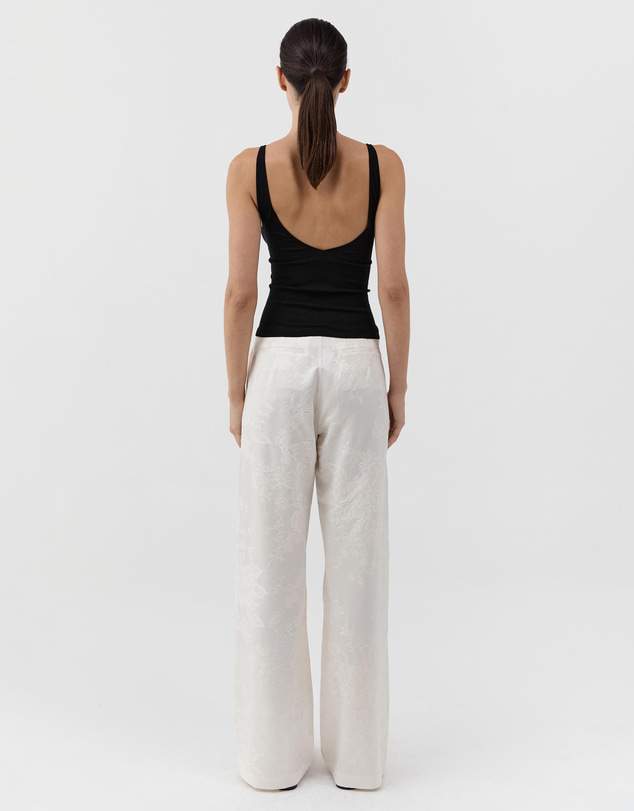 St. Agni - Silk Wool Jacquard Minimal Pants