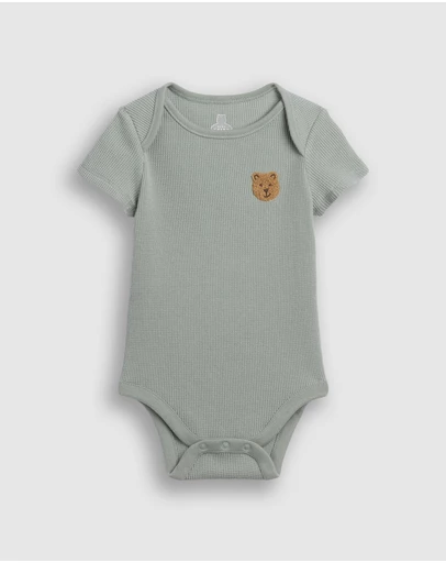 GAP - Waffle Short Sleeve FF Single Bodysuit - Babies