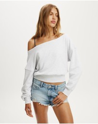 Cotton On - Relaxed Off Shoulder Sweatshirt