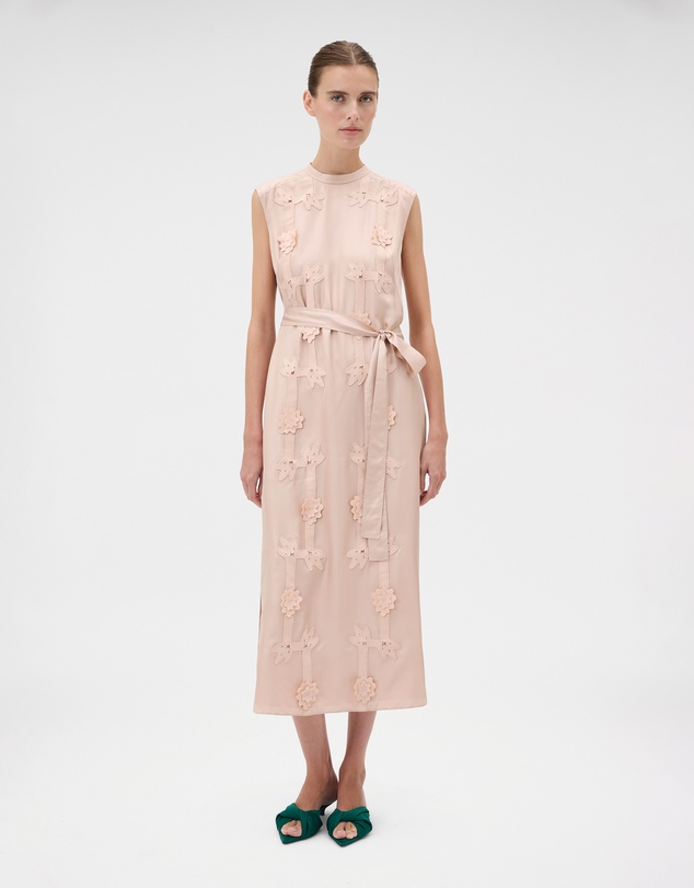 Oroton - Ribbon Trim Silk Sheath Dress