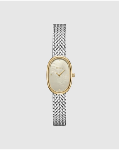 Breda - Jane Tethered Two Tone Gold and Metal Mesh Watch, 18MM