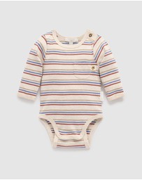 Purebaby - Striped Bodysuit -Kids-Babies