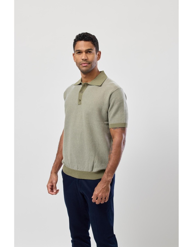 Brooksfield - Stripe Knitted Polo