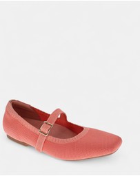 Mia Vita - Violet Mary-Jane Flats - Coral