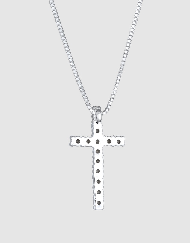 Kuzzoi - ICONIC EXCLUSIVE - Crystal Cross Pendant Necklace in 925 Silver