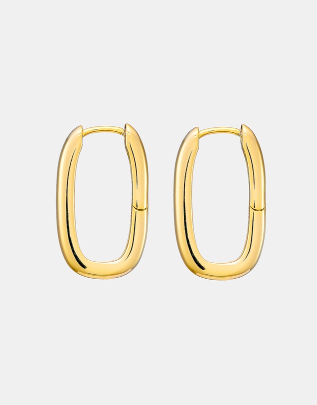 Zoe Olivia - 14K Gold Vermeil Icon Plain Long Huggies