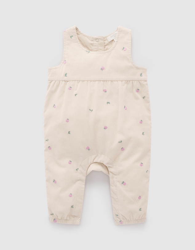 Purebaby - Embroidered Corduroy Romper - Kids-Babies