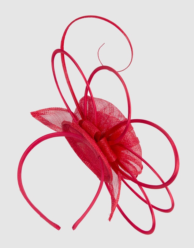 Max Alexander - Sinamay Red Flower Racing Fascinator