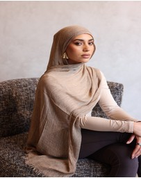 Mod Squad - Textured Hijab- Mink