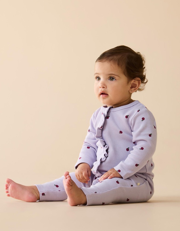 Wilson & Frenchy - Organic Waffle Ruffle Zipsuit - Babies