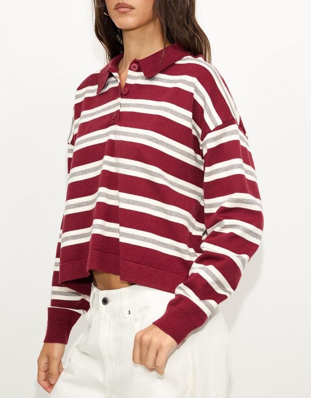 Dazie - Piper Stripe Knit Polo