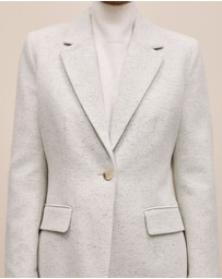 Trenery - Italian Wool Blend Single Breasted Blazer in Light Grey Marle
