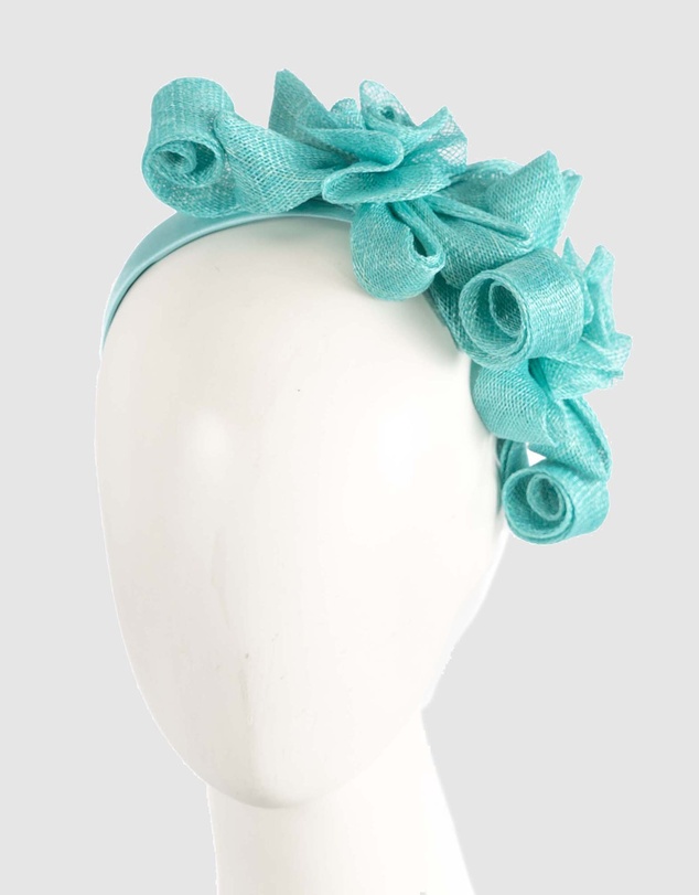 Max Alexander - Sinamay Curls Aqua Fascinator